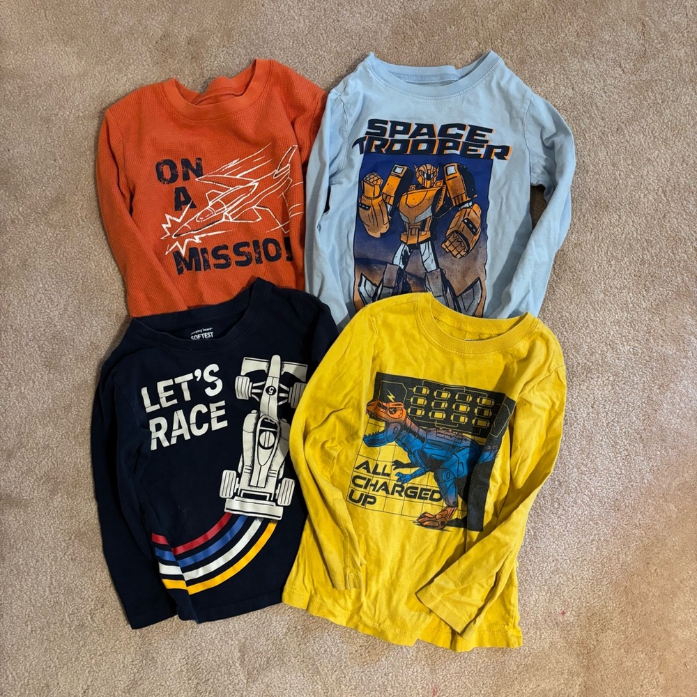 Bundle of 4T Boys Long Sleeve T-Shirts